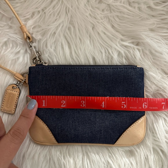 COACH Baguette Denim Leather Wristlet - Picture 5 of 7